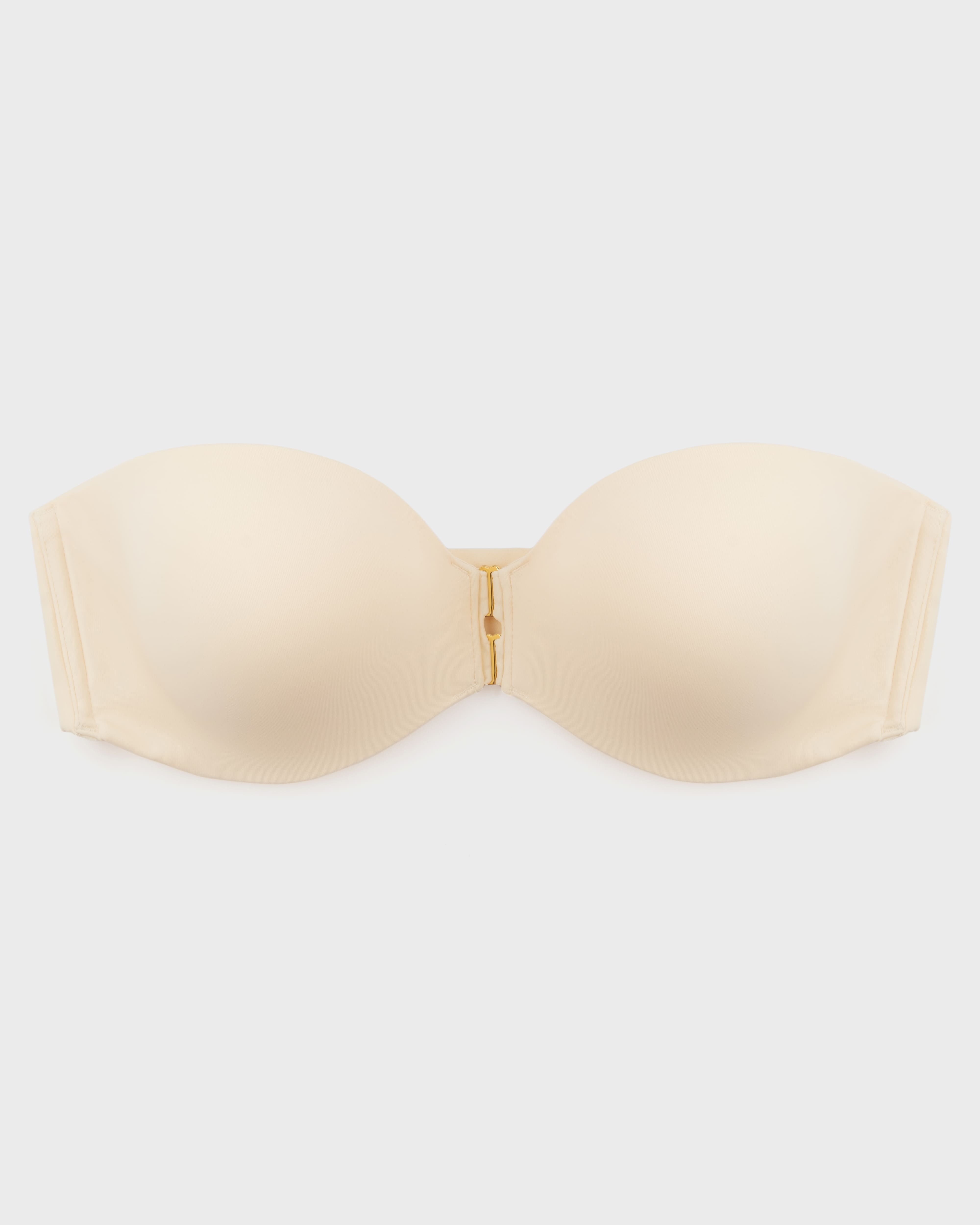 Women's Strapless Cupless Bra Set With Adjustable Hollow Out Back